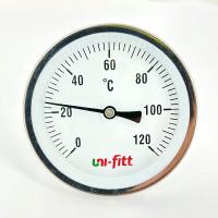 Термометр погружной аксиальный 120 C, диаметр 80 мм, гильза 50 мм, 1/2"H