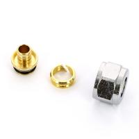 Соединитель обжим-В 16(2.2) х 3/4"ЕК, для PEX труб, хромированный