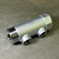 Коллектор 1 1/4" (ВР-НР) с 2 отв. 1/2" ВР (межосев. 50 мм)