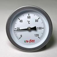 Термометр погружной аксиальный 120 C, диаметр 63 мм, гильза 50 мм, 1/2"H