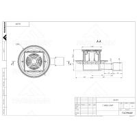 Трап Fachmann 122 x 122 мм T 090.0 SHsP г/затвор, гориз. выпуск 40/50, нерж. сталь