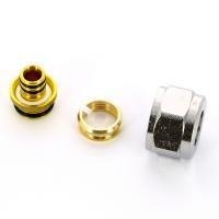 Соединитель обжим-В 16(2.0) х 3/4"ЕК, для PEX и м/п труб, хромированный