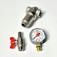 Фильтр промывной В 1/2" MINI со сливным шаровым краном и манометром, никелированный