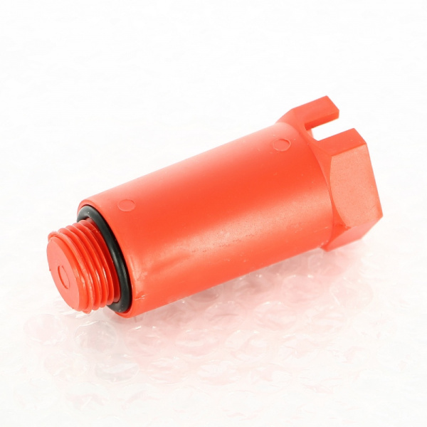 Заглушка монтажная Н 1/2" с прокладкой O-Ring, красная