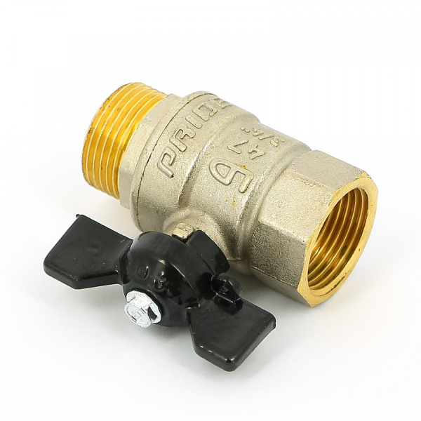 Кран ВВ 1/2" газовый Pride, стандартный проход, бабочка