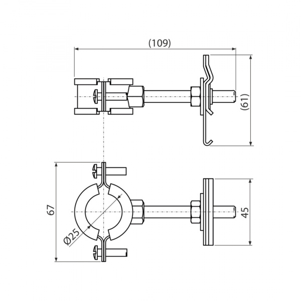 Держатель трубы Alca DN25-30 (хомут)