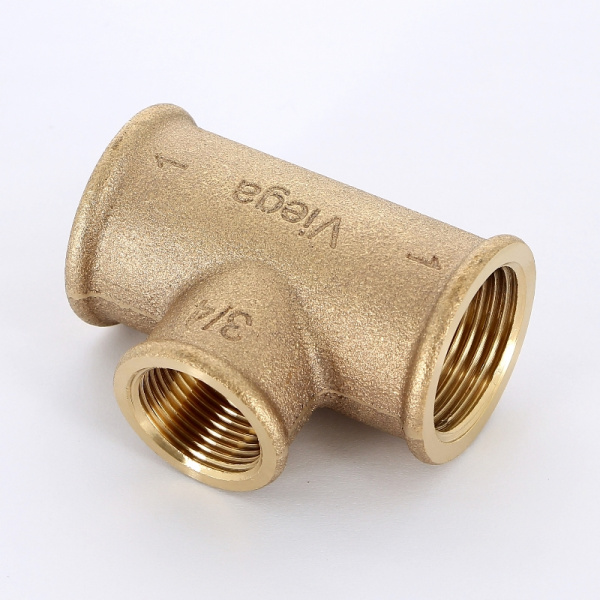 Тройник В 1" x 3/4" x 1" бронза