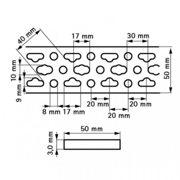 Профиль 50 x 3 х 2000 мм BISMAT