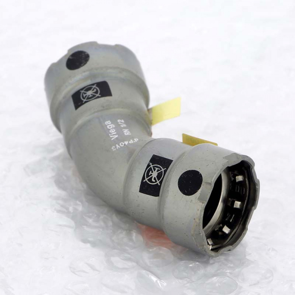 Угол 45' пресс 1/2"  DN15 нелегир. оцинк.сталь Megapress SC-Contur
