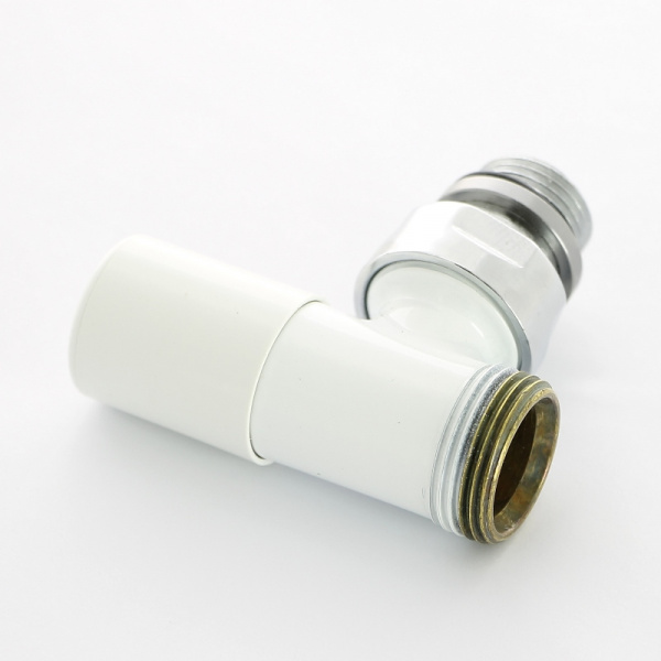 Вентиль ручной угловой НН 1/2" х 3/4" ЕК цвет белый, Compact
