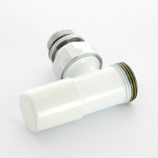 Вентиль ручной угловой НН 1/2" х 3/4" ЕК цвет белый, Compact