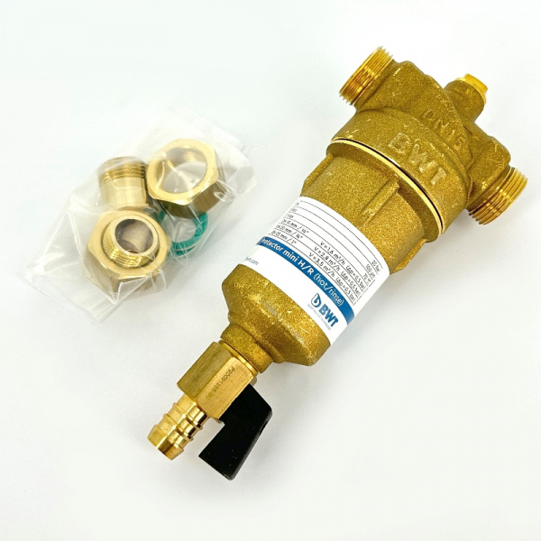 Фильтр промывной Protector mini 1/2" 100 мкм, латунная колба