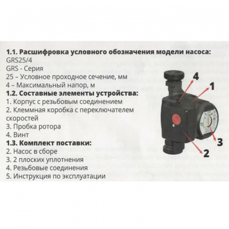 Насос циркуляционный GRS32/17-M с гайками