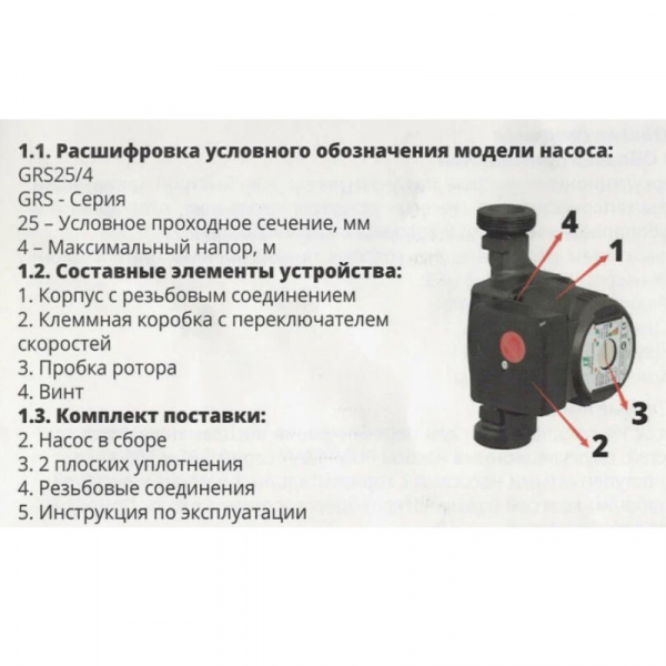 Насос циркуляционный GRS32/17-M с гайками