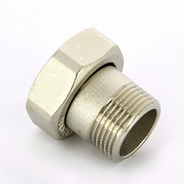 Соединение с накидной гайкой НВ 3/4"x1" с плоской прокладкой никелированное