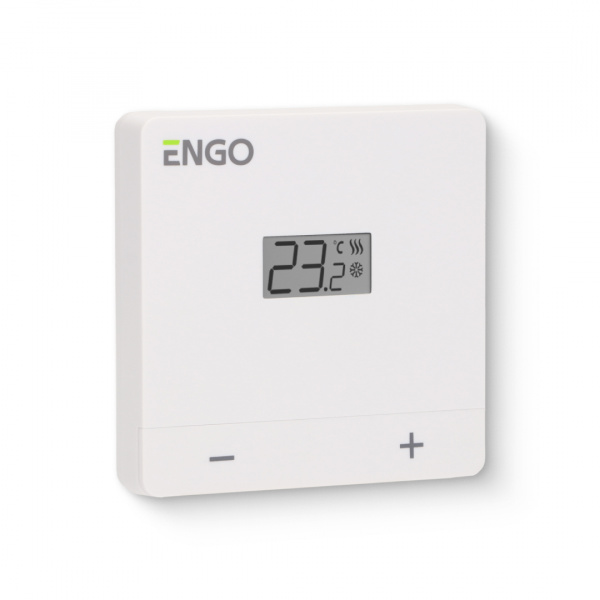 Термостат ENGO Easy комнатный накладной, с дисплеем, 2хAAA, белый