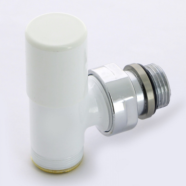 Вентиль ручной угловой НН 1/2" х М24 х 19 цвет белый, Compact